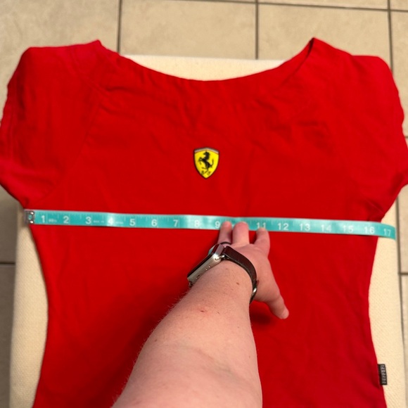 Ferrari Red Womens' Short Sleeve Tee with Shield Logo Size 2 - great condition - Picture 2 of 12